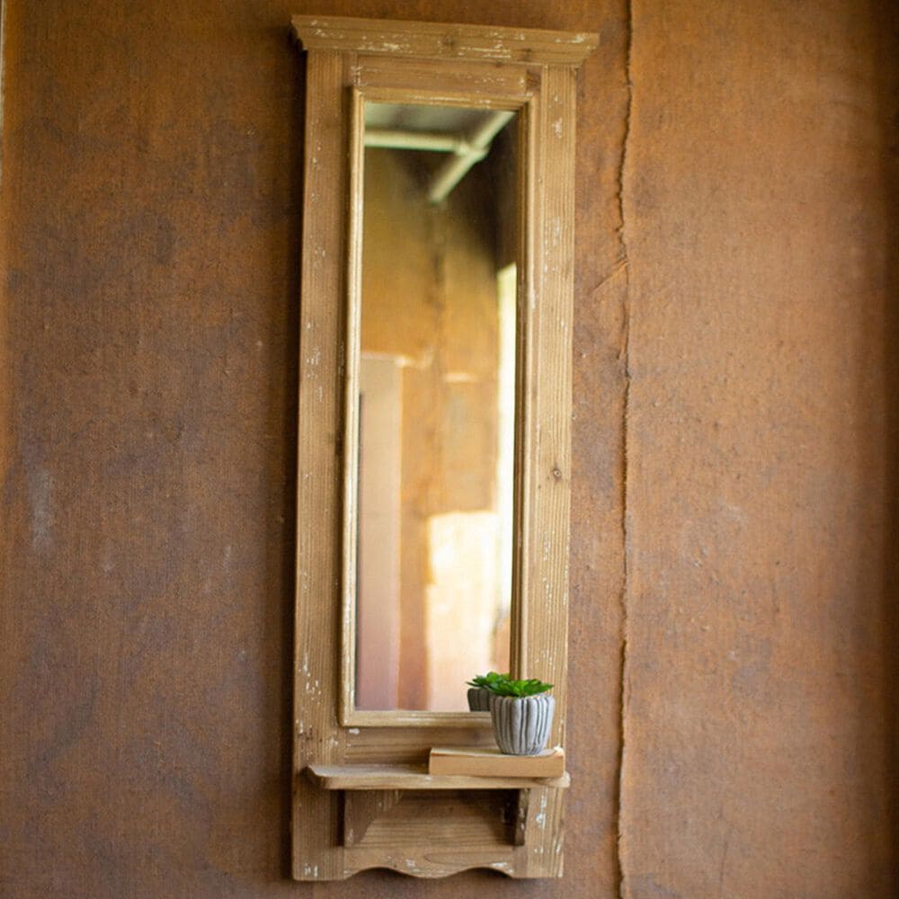 Kalalou Tall Mirror with Shelf, , large