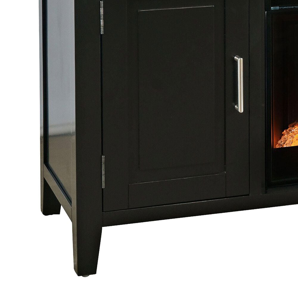 Jofran Urban Icon 60&quot; Electric Fireplace Media Console in Black, , large