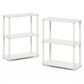 HOMLUX Turn-N-Tube 3-Tier Compact Open Storage Bookshelf in White (Set of 2), , large