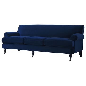 Jennifer Taylor Home Alana Lawson Stationary Sofa in Navy Blue Velvet, , large