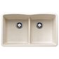 Blanco Diamond Equal Low Divide Double Bowl Kitchen Sink in Soft White, , large