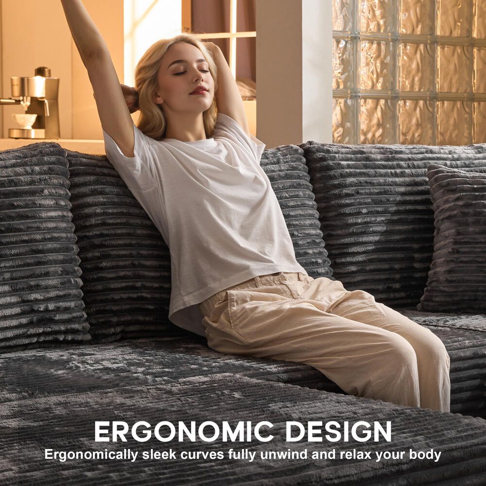 HOMLUX 108" Modular Sofa Set in Gray, , large