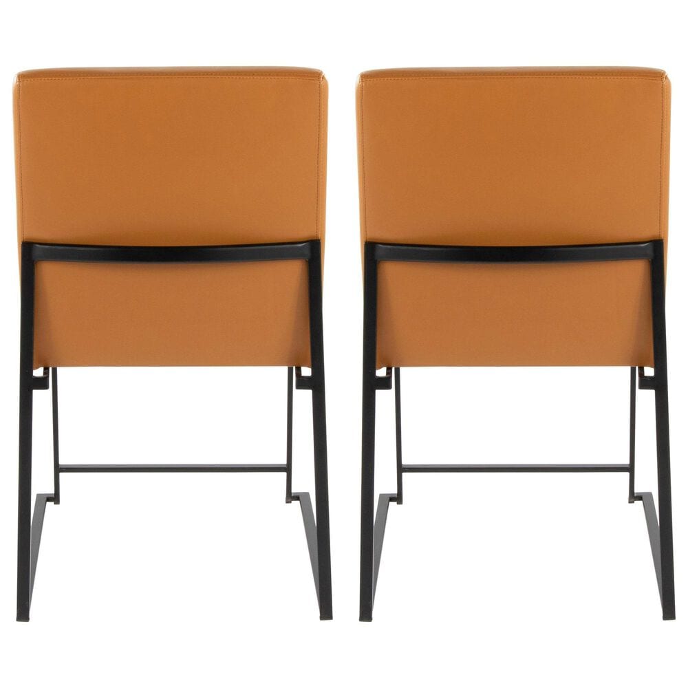 Lumisource Fuji Side Chair with Camel Cushion in Black &#40;Set of 2&#41;, , large