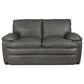 Superb Leather Leather Stationary Loveseat in Oslo Dark Grey, , large