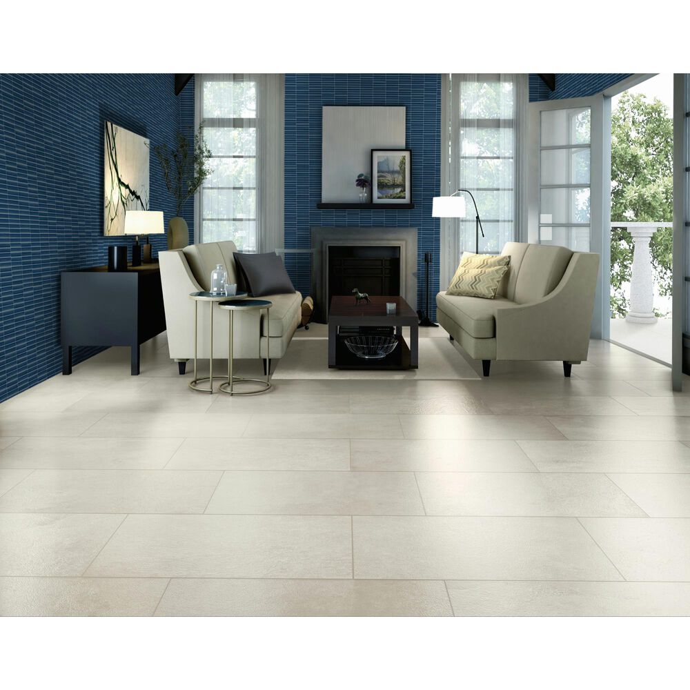 Dal-Tile Artefino Vintage Azurite 1" x 6" Pencil Fluted on 11" x 12" Porcelain Mosaic Sheet, , large