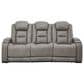 Ashley The Man-Den Power Reclining Sofa with Adjustable Headrest in Gray, , large
