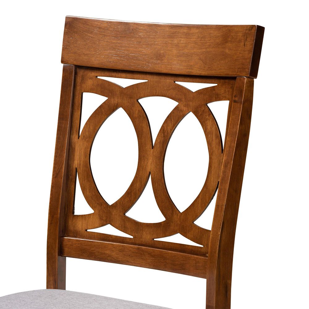 Baxton Studio Lucie Dining Chair in Grey/Walnut Brown &#40;Set of 2&#41;, , large
