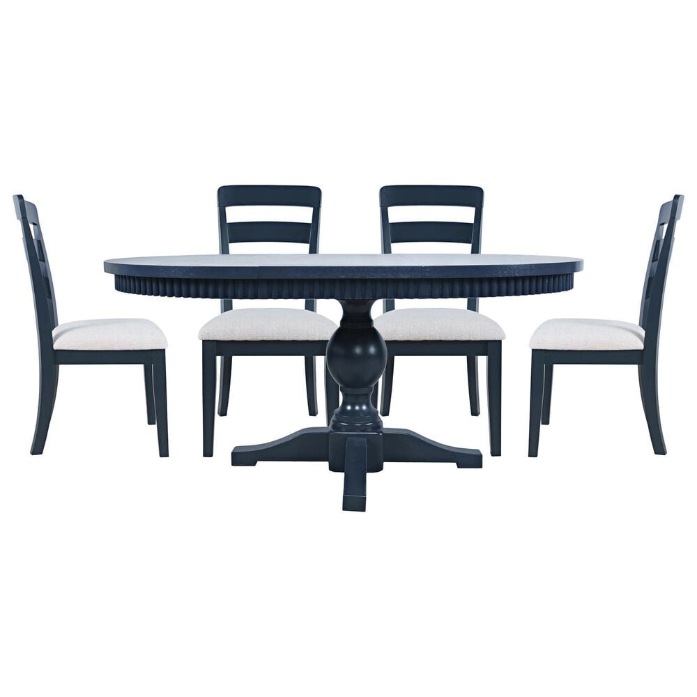 Waltham Westport 5-Piece Round Dining Set in Navy, , large