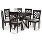 Baxton Studio Elena 7-Piece Dining Set in Grey/Dark Brown, , large