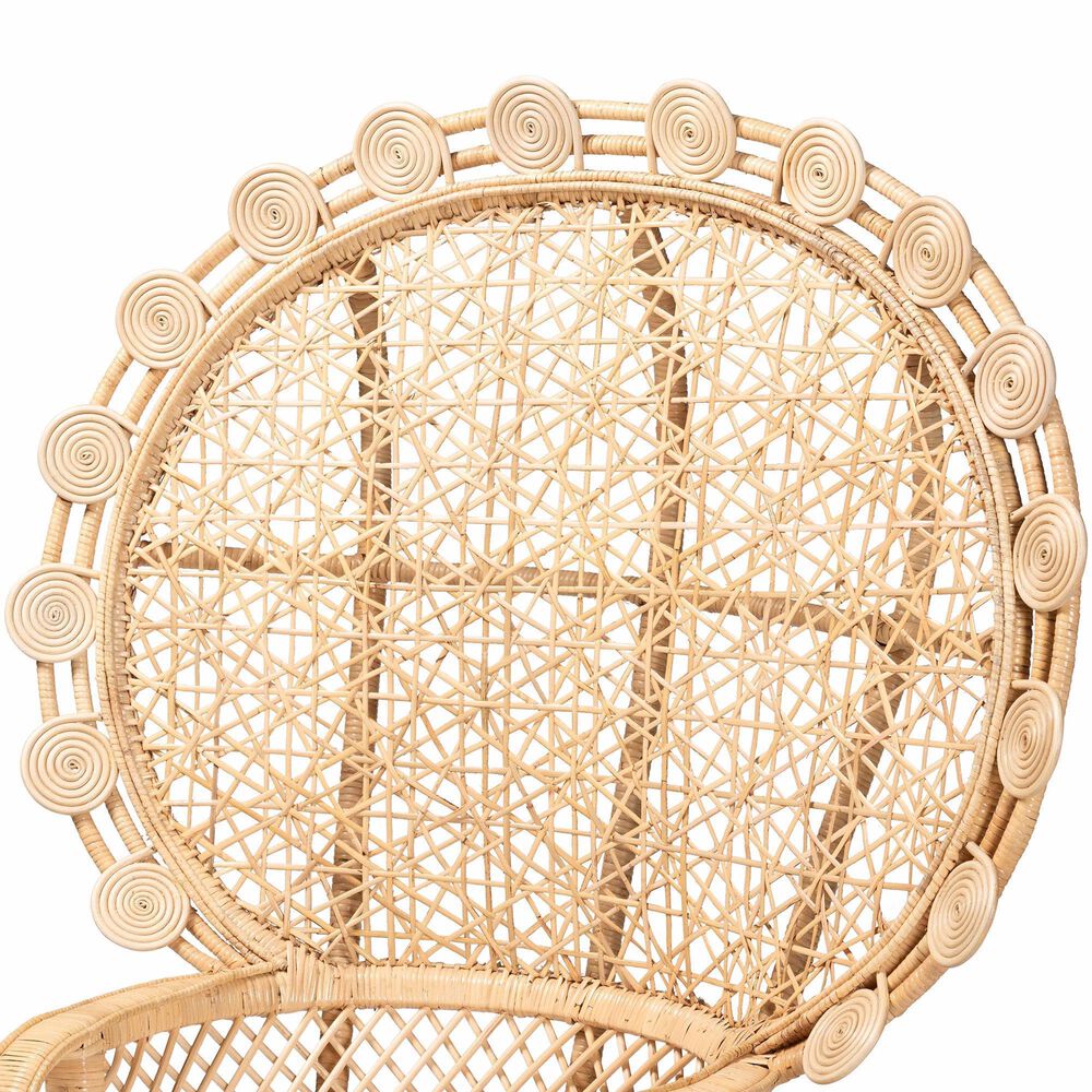 Baxton Studio Hecate Peacock Chair in Natural Brown, , large