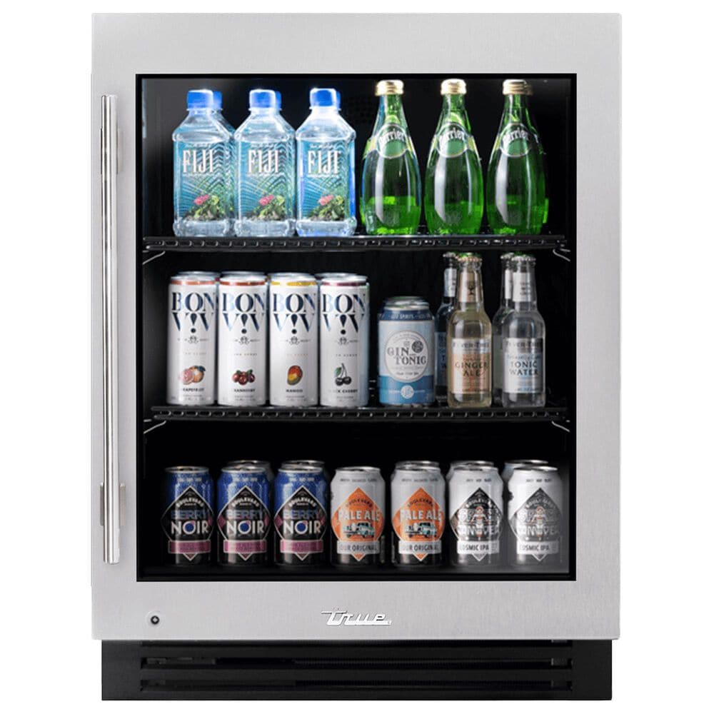 True Residential 5 Cu. Ft. ADA Height Undercounter Refrigerator with Right Hinge and Glass Door in Stainless Steel, , large