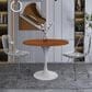 Leisuremod Verve 36" Round Dining Table with MDF Top in White and Cognac Brown - Table Only, , large