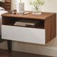 Modway Envision 1-Drawer Wall Mount Nightstand in Walnut White, , large
