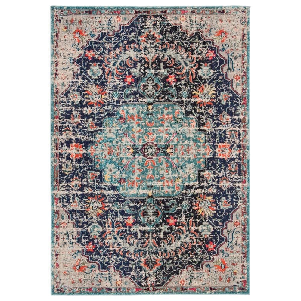 Safavieh Madison MAD447Z 4" x 6" Black and Teal Area Rug, , large
