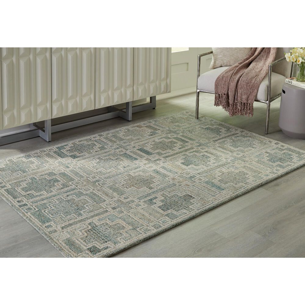 Ashley Jossland 5&#39; x 7&#39; Green and Ivory Area Rug, , large