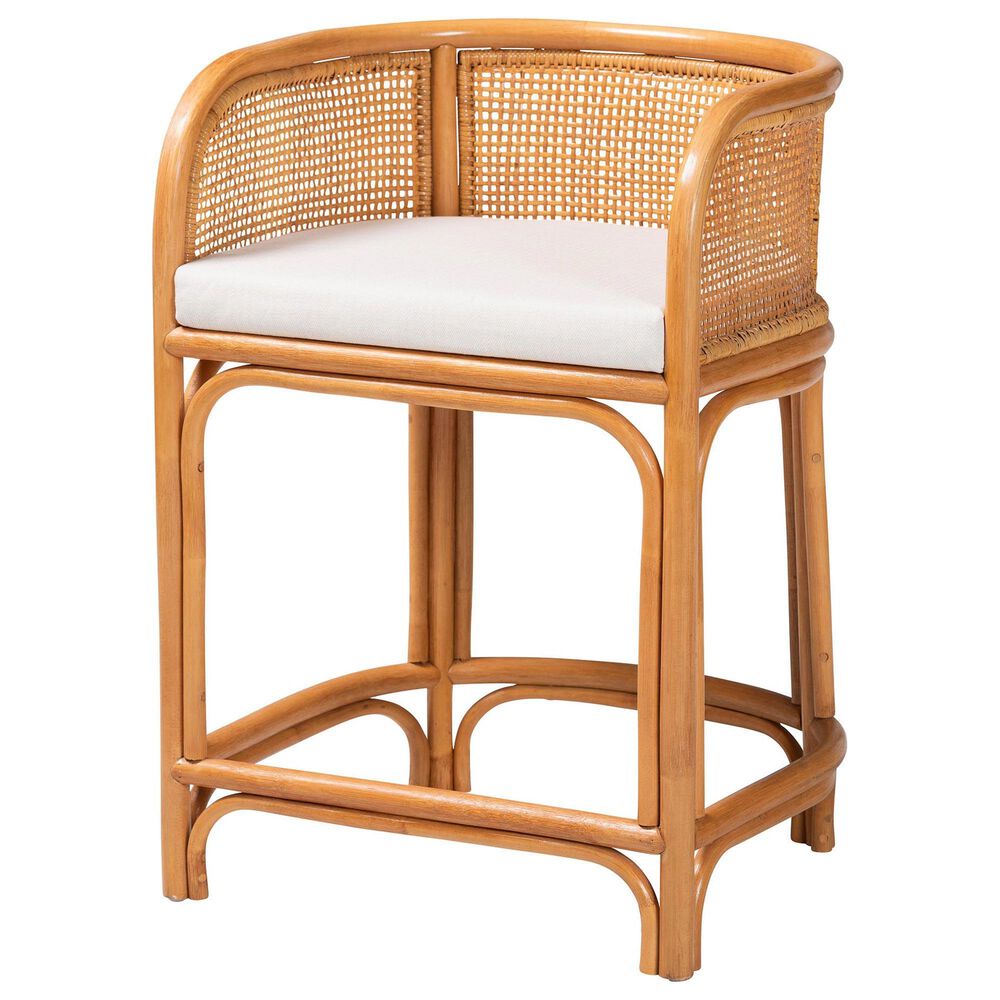 Baxton Studio Aria Counter Stool in Light Honey, , large