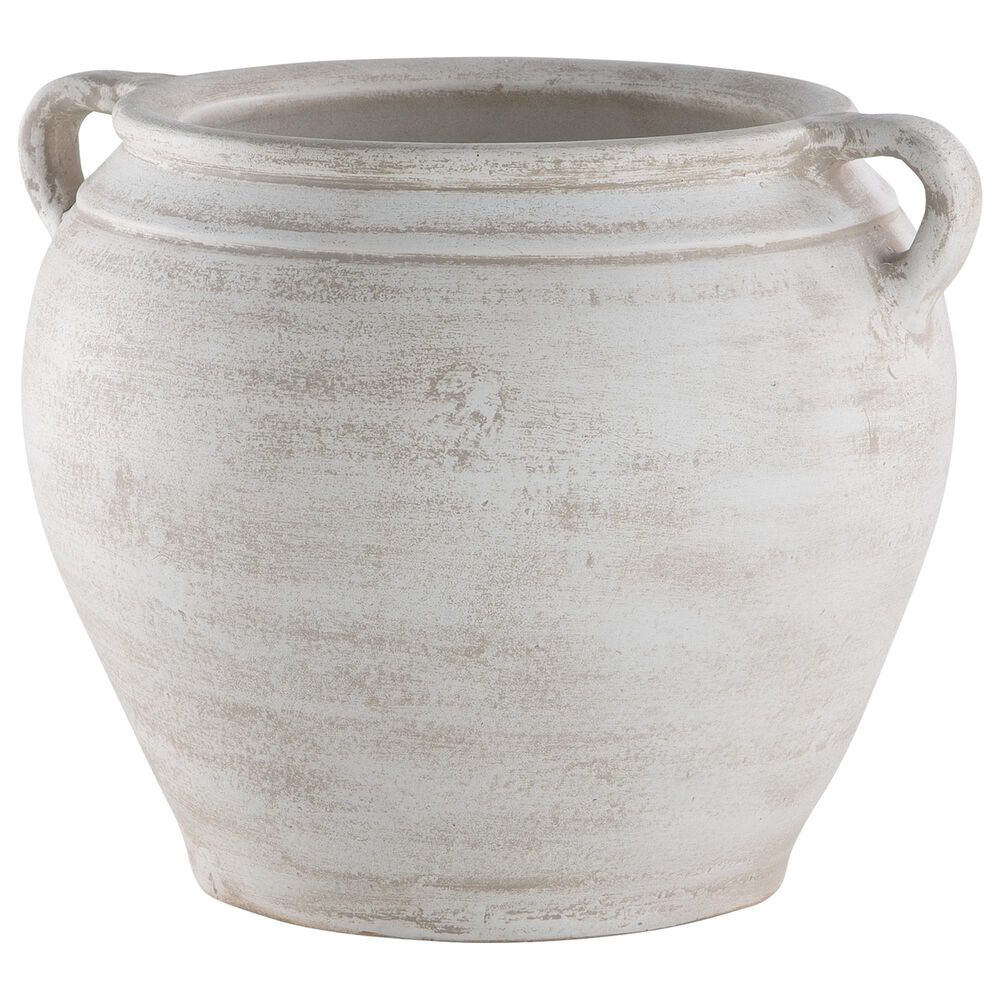 Ashley Meadie 9.25" Vase in Distressed White, , large