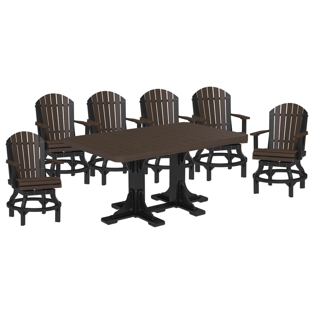 Amish Orchard 7-Piece Patio Counter Height Dining Set in Brazilian Walnut and Black, , large