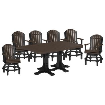 Amish Orchard 7-Piece Patio Counter Height Dining Set in Brazilian Walnut and Black, , large