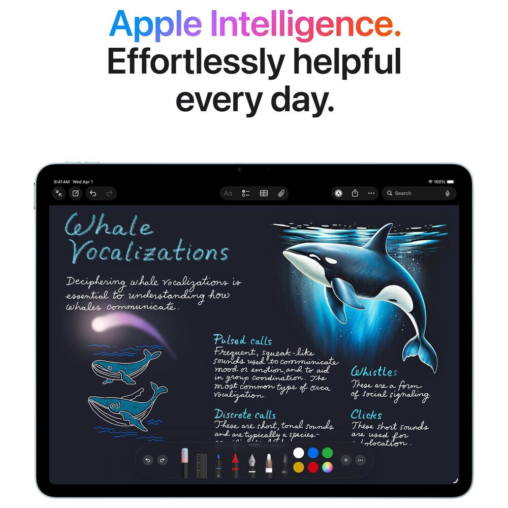 Apple 13" iPad Air | Apple M4 Chip - Wi-Fi + Cellular 128GB in Blue (Latest Model) and 2-Year AppleCare+, , large