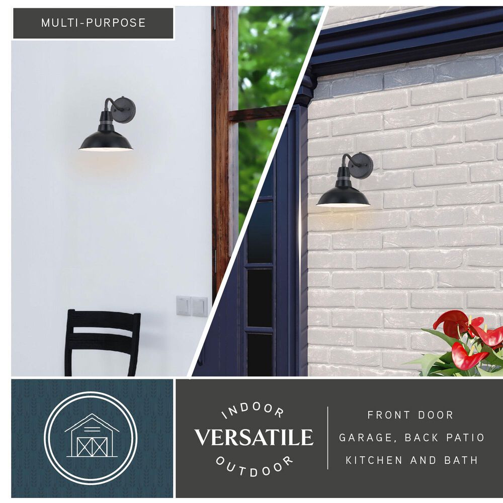 Vaxcel Buena Park 1-Light Outdoor Wall Sconce in Vintage Black and Matte White, , large
