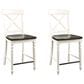 Emerald Home Furnishings Mountain Retreat Counter Stool in Dark Mocha and Antique White (Set of 2), , large