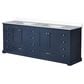 Lexora Home Dukes 84" Double Bathroom Vanity in Navy Blue with 2 cm White Quartz Top and Rectangular Sinks, , large