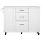 HOMLUX 51" Kitchen Island with Tilt Trash Can Cabinet in White, , large