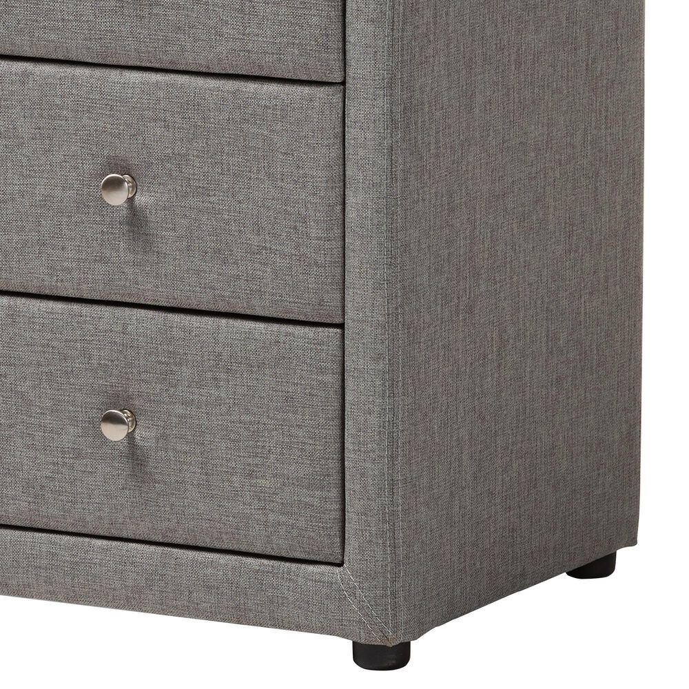 Baxton Studio Tessa 3-Drawer Nightstand in Grey, , large