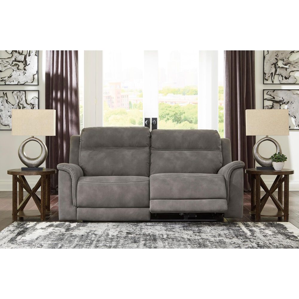 Ashley Next-Gen DuraPella Power Reclining Sofa with Power Headrest in Slate, , large