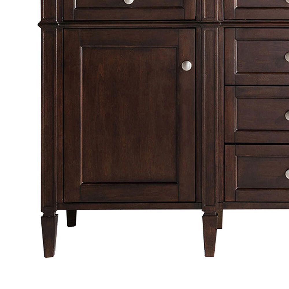 James Martin Vanities Brittany 60&quot; Double Bathroom Vanity in Burnished Mahogany with 3 cm Parisien Bleu Quartz Top and Rectangular Sinks, , large