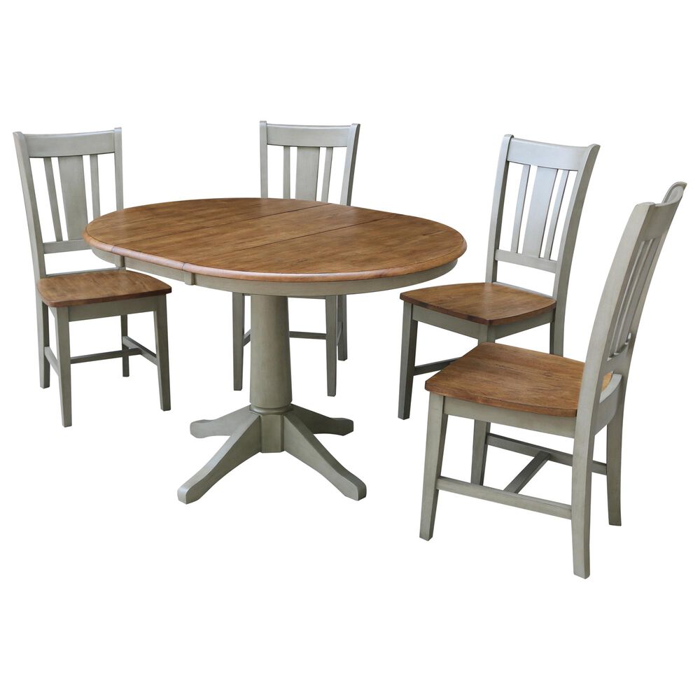 International Concepts San Remo 5-Piece Dining Set in Hickory/Stone, , large
