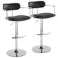 LumiSource Demi Swivel Adjustable Bar Stool with Black Upholstery in Chrome (Set of 2), , large