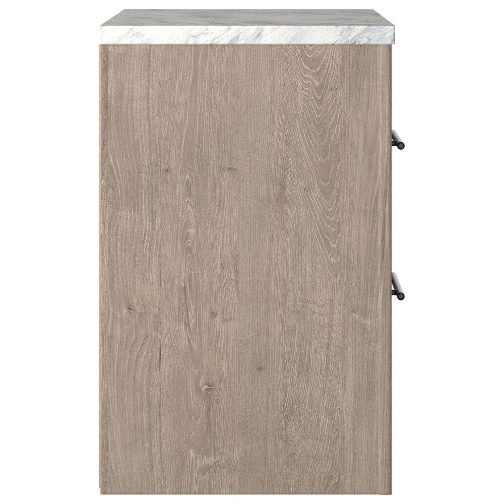 Ashley Senniberg 2 Drawer Nightstand in Light Brown and White, , large