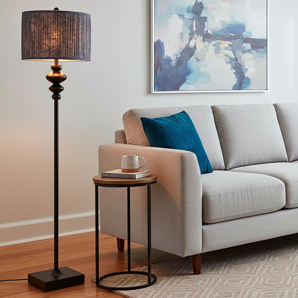 Adesso Samira Floor Lamp in Black, , large