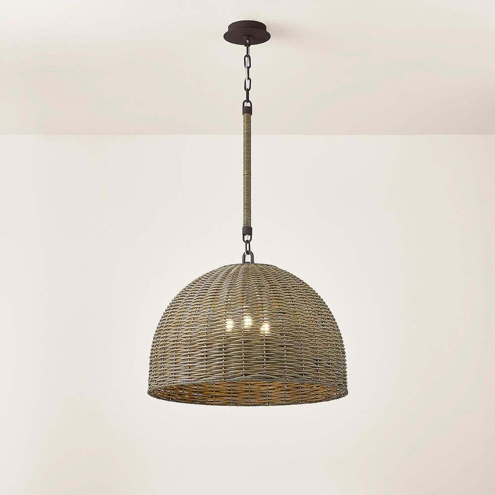 Troy Lighting Huxley 24" 3-Light Pendant Ceiling Light in Textured Bronze, , large