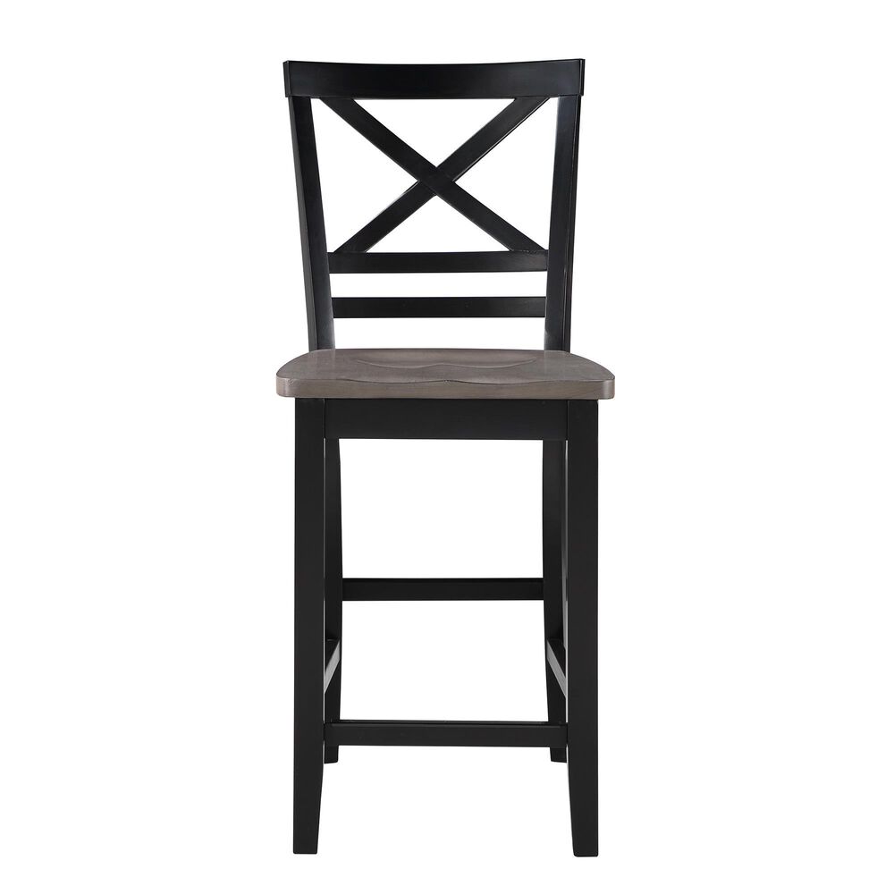 Davis International Counter Table and 6 Counter Stools in Black, , large