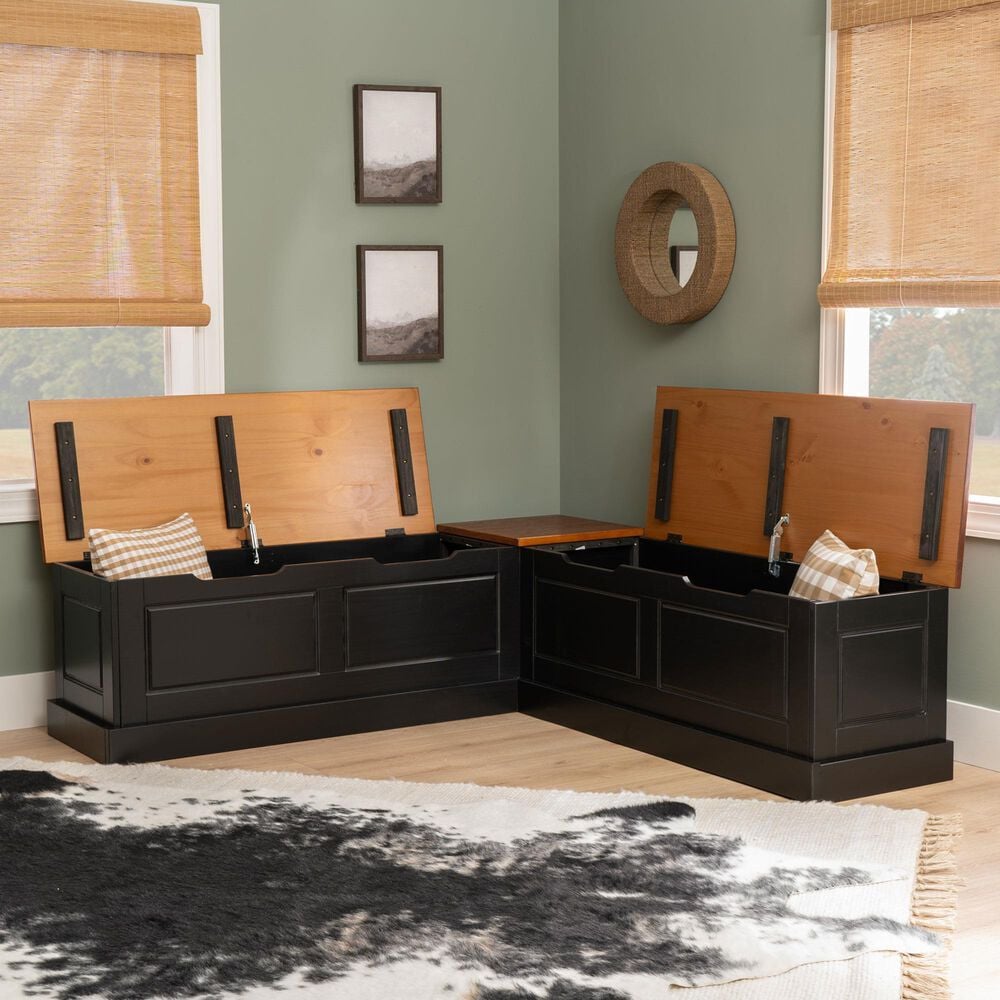 Linon Home Decor Tobin Backless Nook in Black, , large