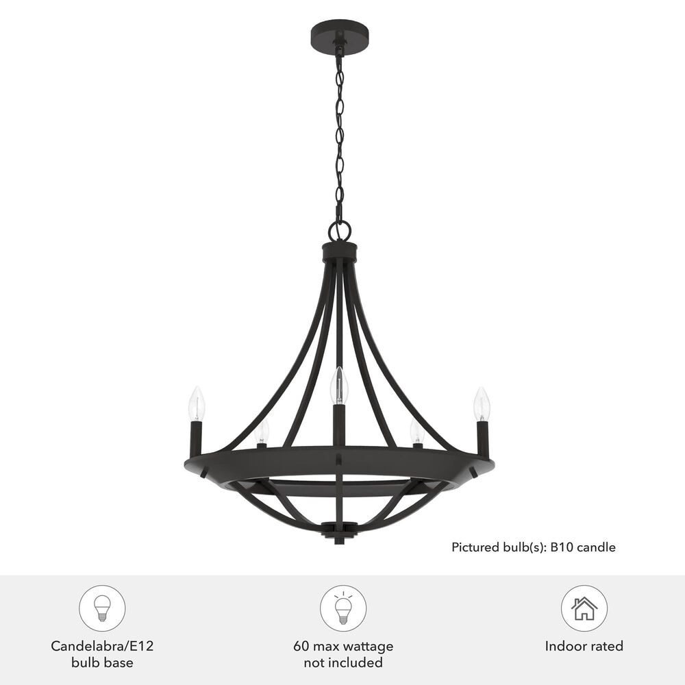 Hunter Perch Point 24&quot; 5-Light Chandelier in Noble Bronze, , large