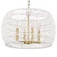 Golden Lighting Ellie 4-Light Chandelier with Bleached White Raphia Rope Shade in Modern Brushed Gold, , large