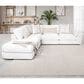 Moore Furniture Bombay 5-Piece Stationary Sectional with Ottoman in Fluffy Riverrock, , large