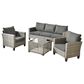HOMLUX 4-Piece Outdoor Conversation Set with Deep-Seat Sofa in Black, , large