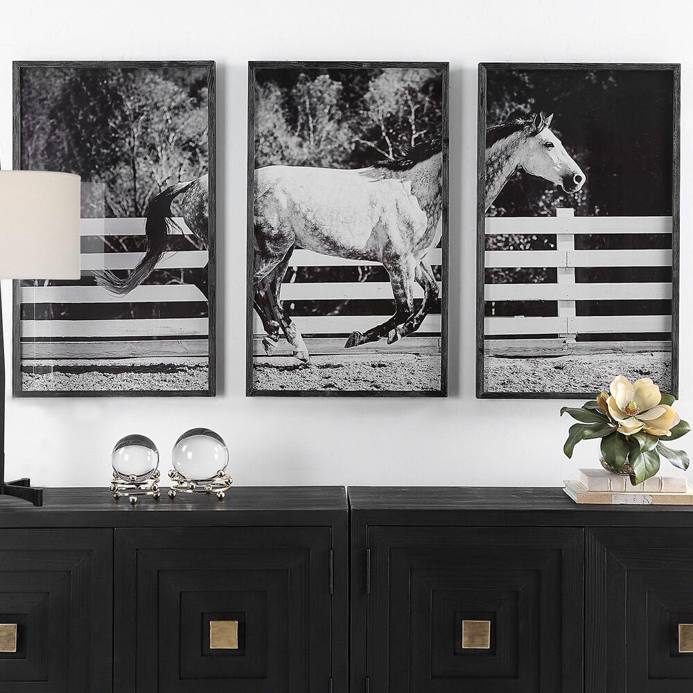 Uttermost Galloping Forward 35&quot; x 21&quot; Prints in Black &#40;Set of 2&#41;, , large