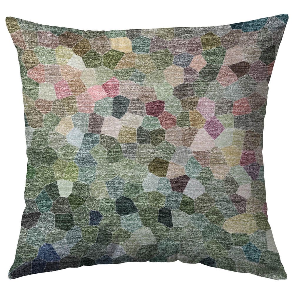 Dalyn Rug Company Kaleidoscope 22" Square Throw Pillow in Cactus, Olive, Plum, Pink, Teal, Purple and Brown, , large