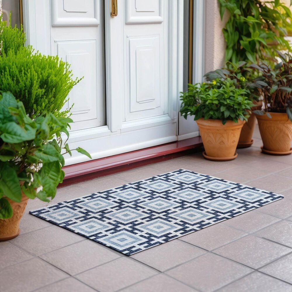 Dalyn Rug Company Marlo 1&#39;8&quot; x 2&#39;6&quot; Navy Indoor/Outdoor Area Rug, , large