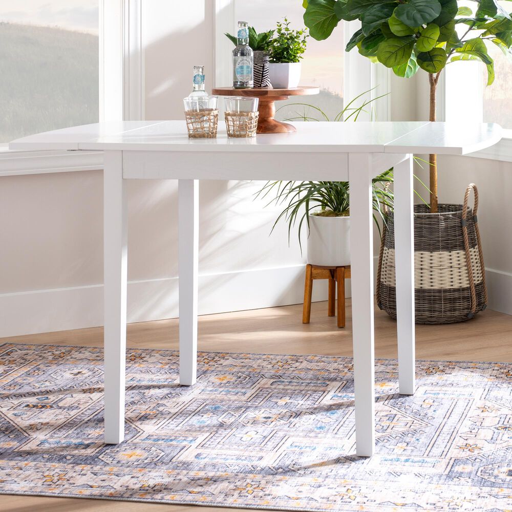 Linon Home Decor Torino Drop Leaf Dining Table in White - Table Only, , large