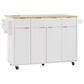 HOMLUX 56" Kitchen Island with Drop Leaf in White, , large