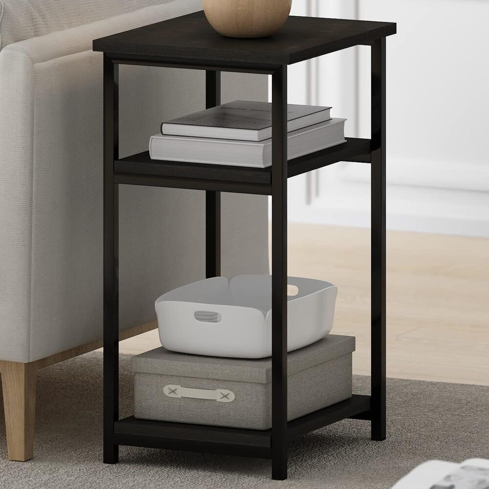 HOMLUX 3-Tier End Table with Open Shelf Storage Display in Espresso, , large