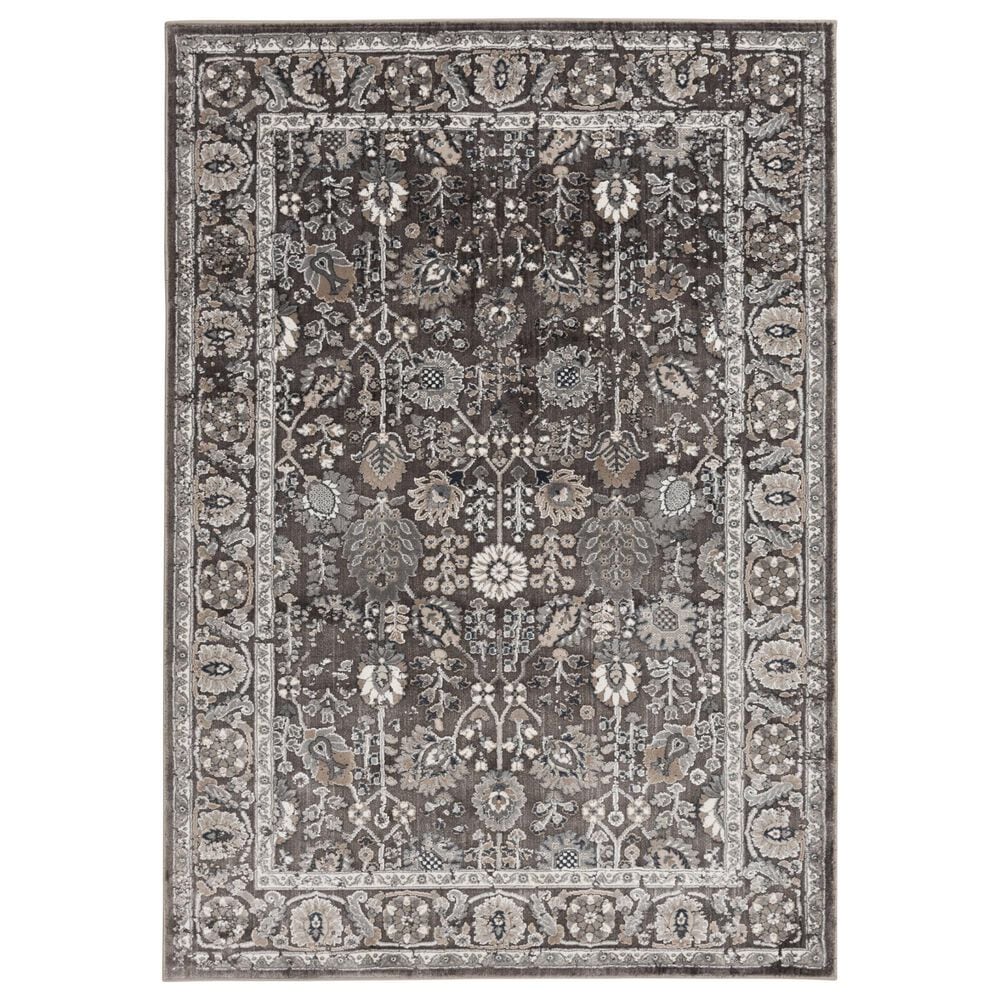 Central Oriental Clearwater Valry 7"10" x 9"10" Gunmetal and Chalk Area Rug, , large