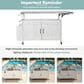 Hearth and Haven Outdoor Kitchen Island Cart with Adjustable Shelves and Stainless Steel Top in White, , large